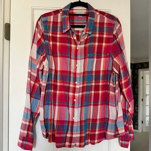 Madewell’s Broadway and Broom Red Plaid Shirt Size Large